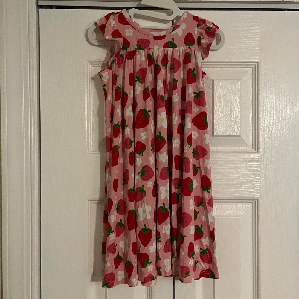 Pink Strawberry Bamboo Sleep Dress